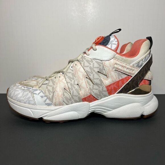 Womens MICHAEL KORS Hero Monogram Print Trainer Sneakers / Size 10 Medium - Picture 3 of 9